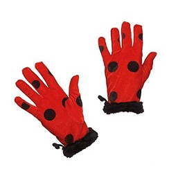 Ladybird Gloves Red Black Polka Dot Beetle Glove Accessory Carnival