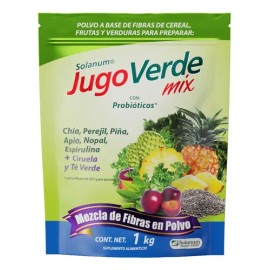 Jugo Verde Mix Fibra + Probiotico En Polvo 1 Kg Solanum