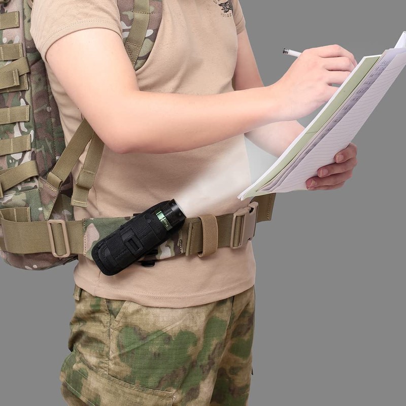 WYNEX Tactical Flashlight Holster Pouch, Rotatable Flashlight Holder Tactical Torch