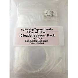 BestCity Fly Fishing Tapered LEADERS with loops MULTI Pack of 10 Size 2X 3X 4X 5X 6X