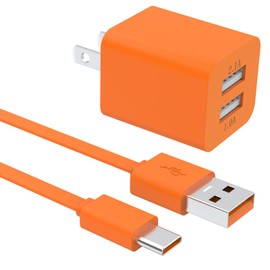 USB C Charger Charging Cable Compatible with JBL Charge 6, 5, 4, Flip 7, 6, 5, Pulse 4, 5, Clip 4, 5, GO 4, 3 Speakers, for JBL Tune 720BT, 510BT, 770NC, 760NC, 520BT,Vibe Beam Headphone Orange 3.3 FT