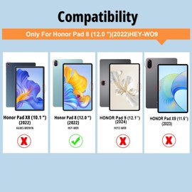 VOVIPO Slim Stand Case ONLY for HONOR Pad 8 12-inch Tablet,Slim Lightweight Protective Case Cover for HONOR Pad 8 12-inch-Black