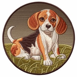 Beagle Dog Patch 3" Iron-on Embroidered Sublimated Applique for Clothing Vest, Sew-on Decorative Embroidery, Animal Badge Emblem, Dog Breed Souvenir, Canine K9, Best Friend, Furry Family Pet