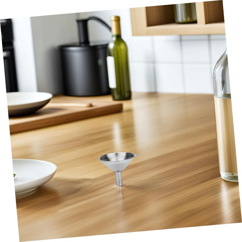 iplusmile 1 Set Stainless Steel Mini Funnel Versatile Metal Funnels