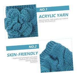 OHPHCALL Merino Wool Hair Bands 2pcs Thick Winter Headbands Elastic Warm Headscarf Windproof Headwear Handmade Hair Accessories