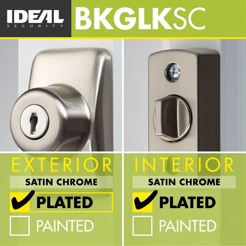 Ideal Security Deadbolt for Storm and Screen Doors, Satin Silver,