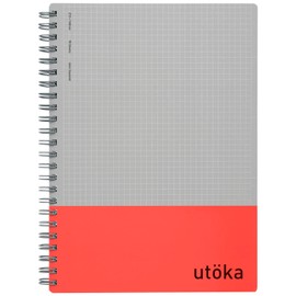 Maruman N460-01 Utoka A5 Notebook, Ring Notebook, 0.2 inch (4 mm) Ruled, Red