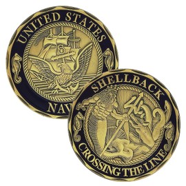 USA Navy Challenge Coin Shellback Crossing The Line Sailor Military Coin (Single Coin)