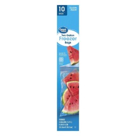 (4 pack) Great Value Double Zipper Freezer Bags, 2 Gallon, 10 Count