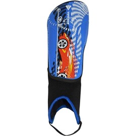 Vizari Racer Soccer - Espinillera con protección de Tobillo para niños y niñas (Azul/Rojo, pequeño)