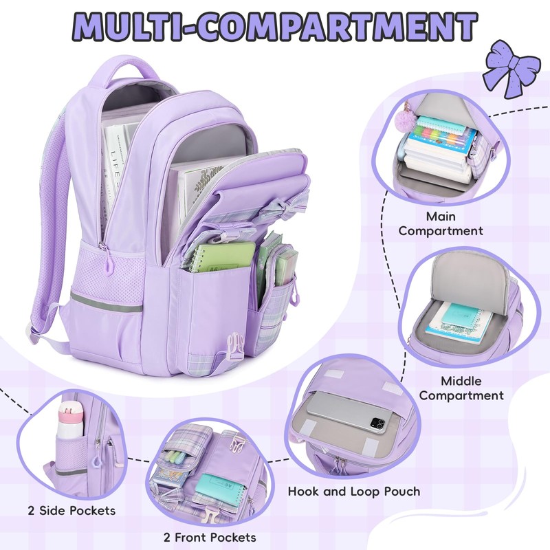 Tanou School Backpack Girls Children's Backpack Waterproof Backpack Teenager Daypack