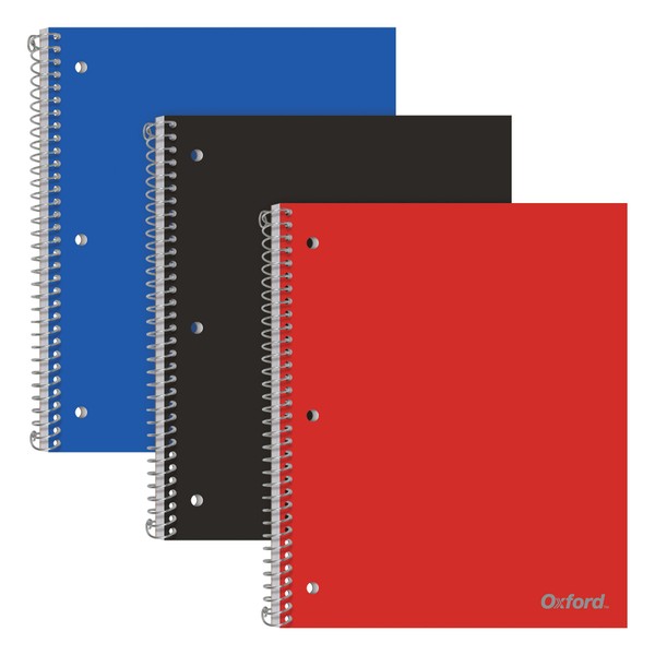Oxford Spiral Notebooks, 1-Subject, Wide Ruled Paper, Durable Plastic Cover,