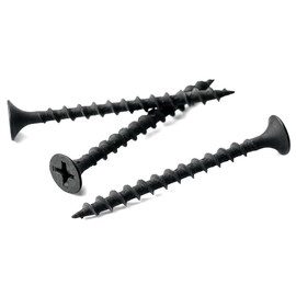 3.5mm x 25mm Black Phosphate Phillips Countersunk Drywall Screws Plasterboard Wood Screw Bugle Head (Pack of 100)