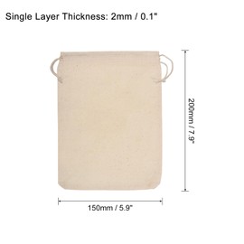 PATIKIL 8"x6" Coin Money Sacks Bag, 3 Pack Bank Deposit Change Transit Bags Cash Bag with Drawstring Currency Bags Gift Bag Style 2, Beige