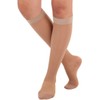 Absolute Support Sheer Compression Stockings for Women - Knee High 15-20 mmHg Medium Graduated Support - Natural Size Medium
