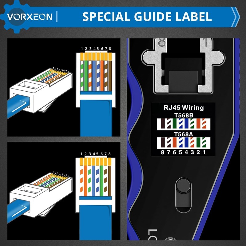 VORXEON RJ45 Crimp Tool Kit Ethernet Cat 6 Crimping Tool