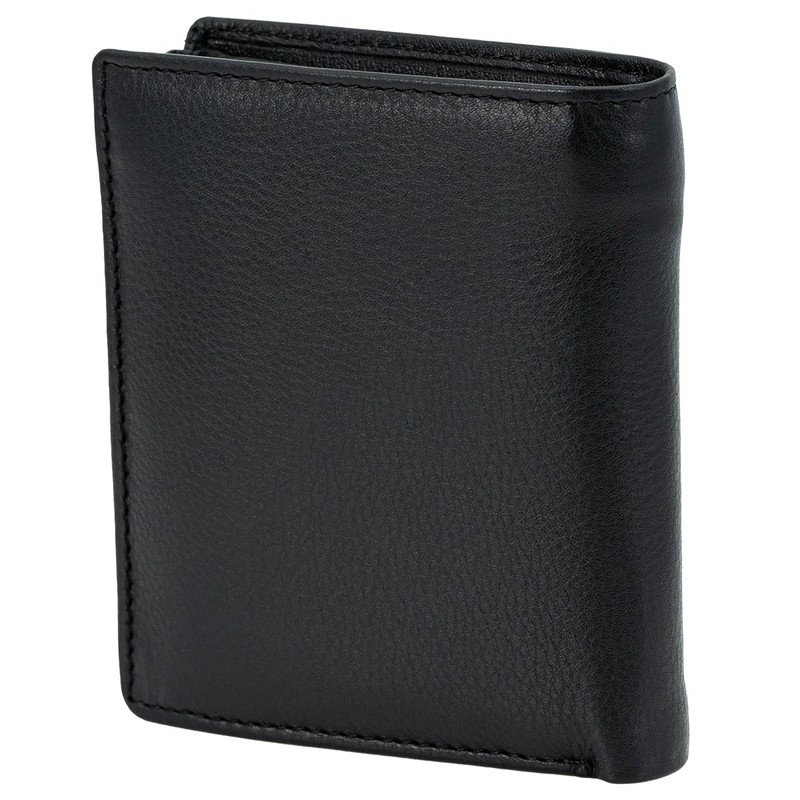 LINDENMANN Men's Wallet Leather Black, black