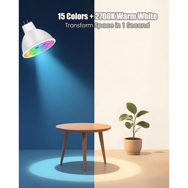 Noobibaba MR16 Color Changing LED Bulbs, MR16 LED Bulbs 4W