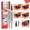 4-Fork Liquid Brow Pen + Waterproof Dual-End Brow Gel and