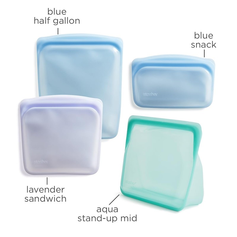 Stasher Reusable Silicone Storage Bag, Food Storage Container, Microwave and
