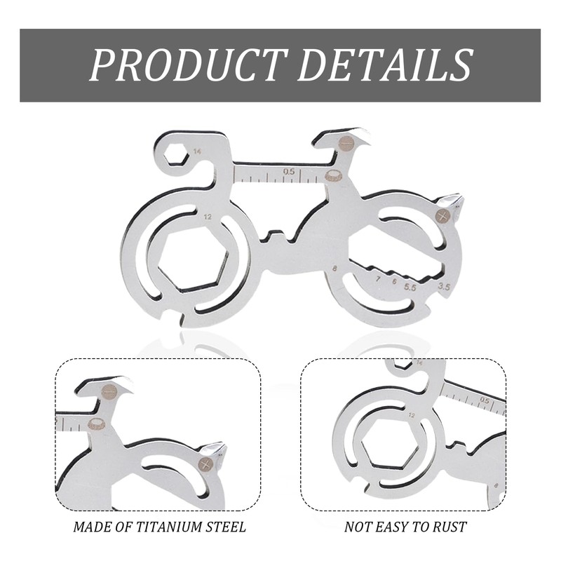 1 Multifunctional Bicycle Shape Repair Tool With 1 Small Silver