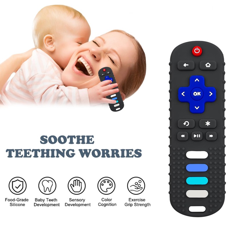 YAPROMO Baby Silicone Teething Toys, Toy Remote for Babies 3-18