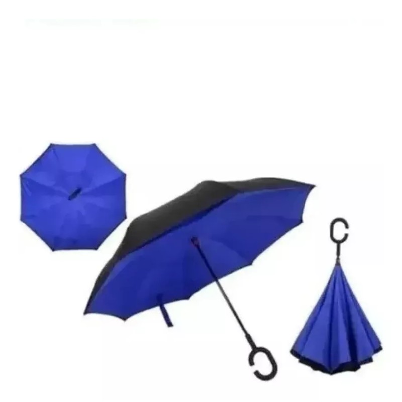 CB 3 Paraguas Reversible Estampado Y De Colores Lluvias Inverti