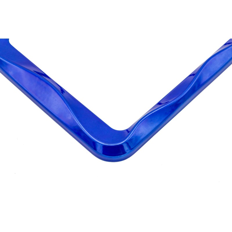 Creathome 3D Curly Wave Pattern Shining Blue License Plate Frame