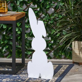 Large Unfinished Wood Rabbit Blank - Farmhouse Cute Wooden Bunny Easter Decor- Home Tabletop Decorations Table Signs for Party-S