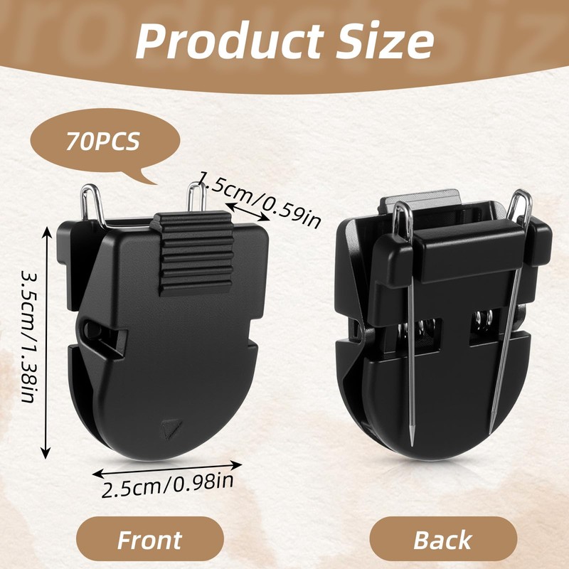xozeooeu 70 Pcs Cubicle Clips for Fabric Walls, Black Plastic