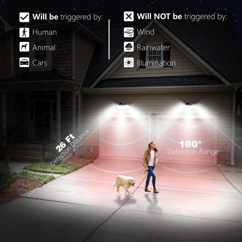 AmeriTop Solar Lights Outdoor 300 LED 6500K Motion Sensor Lights