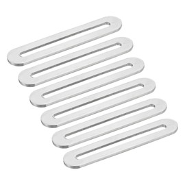 sourcing map 6Pcs Adjustable Flat Mending Plate Support with Slot, 3.54 x 0.75 Inch Stainless Steel Slotted Straight Brace Brackets for Wooden Furniture, Silver