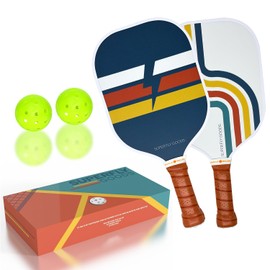 Super Fly Goods Pickleball Paddle Set of 2 Pickleball Association Approved Rackets Honeycomb Core, Fiberglass Exterior, Comfort Grip Premium & Lightweight (Mile High Set)