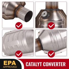 TOPAZ 2PCS 2.25" Universal High Flow Performance Stainless Catalytic Converter 53005 (EPA Compliant) Compatible with Ram 1500 2002-2012 Durango 2004-2009 Aspen 2007-2009 Direct-Fit