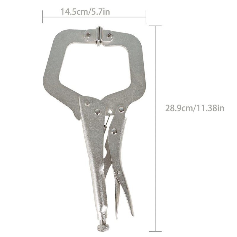 TINVHY 6-Pack 11 Inch C-Clamp Locking Pliers Adjustable Welding Clamps