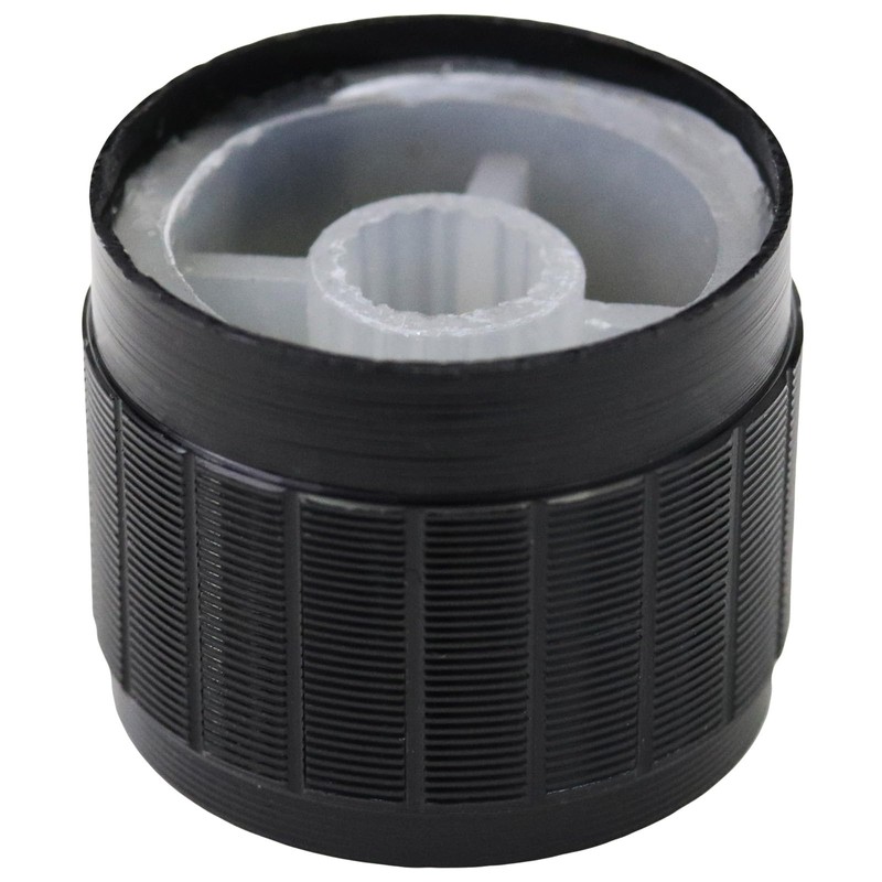 6mm Splined Hole Black Aluminium Amplifier/HiFi Control Knob Pack of