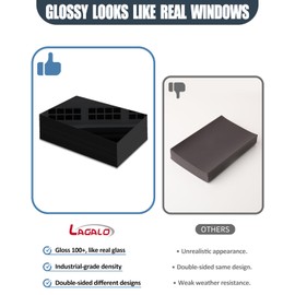 16 Panels 6" x 4" Magnetic Garage Door Windows Faux Windows Hardware Kit Decorative Hardware for Metal Garage Door Garden Barn Door-Black