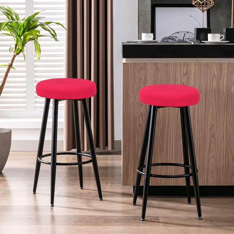 Deisy Dee 4PCS Round Bar Stool Seat Covers Stretch Round