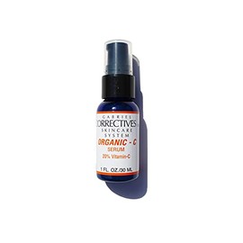 Organic Vitamin C Serum with 20% Active Vitamin C 1oz. + Vegan Botanical Hyaluronic Acid Base, Skin Brightening Facial Serum, Anti-aging - Strengthens Collagen - Acne Safe Pump