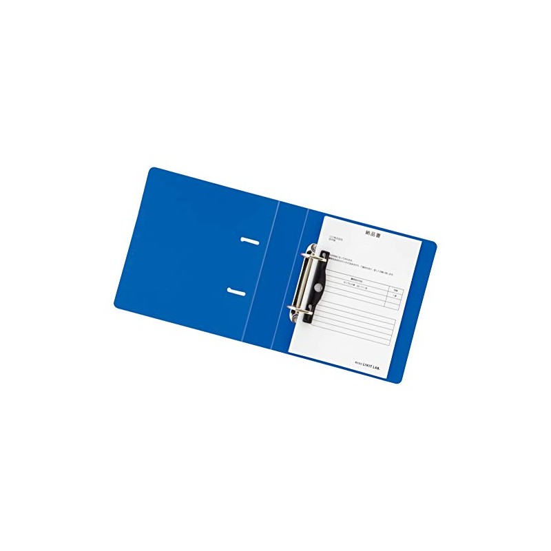 Lihit Lab G2232-8 D-Type Ring File, A5, 2 Holes, Blue