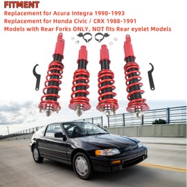 Height Adjustable 4x Coilover Suspension Shock Absorber Lowering Kit Replacement for Honda 1988-1991 Civic CRX Acura Integra 1990-1993 Coilovers Springs Struts Vahaha