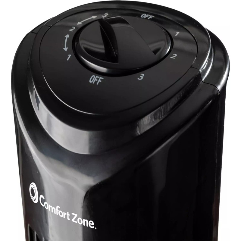 Comfort Zone 32" 3-Speed Oscillating Portable Tower Fan with Carry