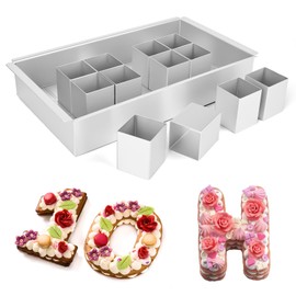 Rzspher Baking Mould Numbers, DIY Numbers Baking Mould and Letters, Adjustable Number Baking Mould Aluminium for DIY Baking Moulds Set, Wedding, Birthday, Christening