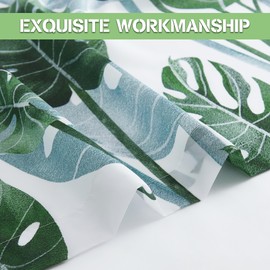 KGORGE Shower Curtain for Bathroom - Waterproof Tropical Leaves Plant Pattern Stall Size Bathroom Decor for Bathtubs Toilet, 54 x 78 inches Long, Hooks Included
