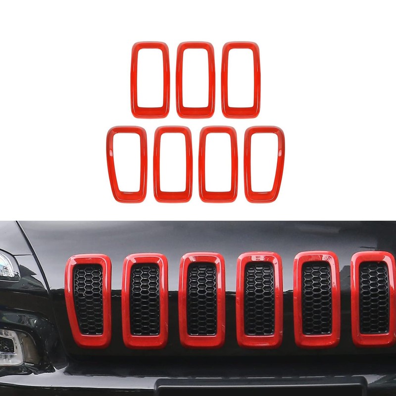Front Grill Inserts Grille Cover Frame Trims for 2014-2018 Jeep