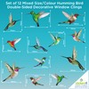 12 Mixed Beautiful Humming Bird Static Cling Window Stickers -