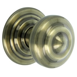 Amig - Elegant Leather-Finished Brass Door Knob | Heavy Duty with Steel Base | Easy to Install | Ideal for Exterior Doors | Leather | 70 mm Diameter | Brass