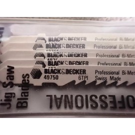 BLACK+DECKER NEW Black & Decker 49750 4" x 6TPI Bi-Metal Jig Saw Blades 5-Pack (BN398)