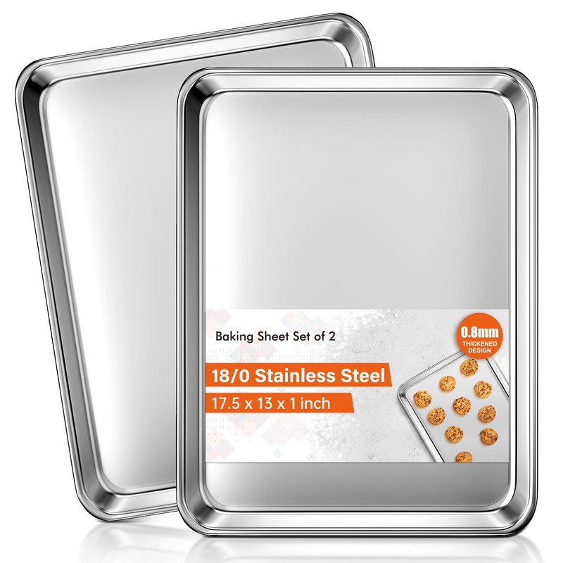 Baking Sheet Set of 2, Commercial Grade Stainless Steel Cookie