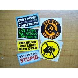 Unbranded/Generic Funny Hard Hat Stickers / Zip Tie No Bullshit Dont Worry Cant Fix Stupid Decals